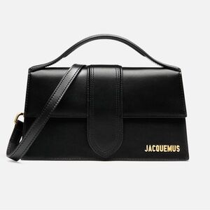 Jacquemus, The Grande Bambino, Black Leather Crossbody, Satchel Handbag 🖤